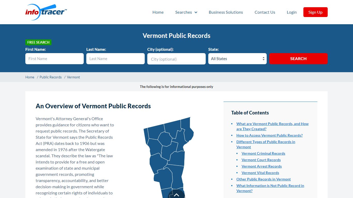 Vermont Public Records - VT Court, Criminal & Vital Record ...